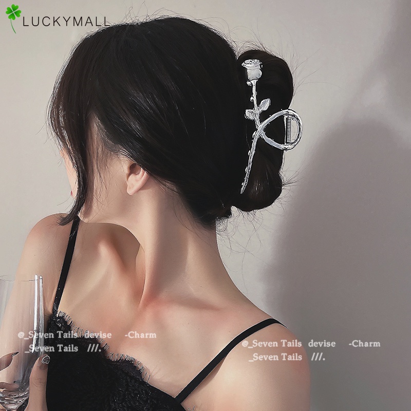 Kẹp Tóc Hợp Kim Hình Hoa Hồng Đính Đá Xinh Xắn Cho Nữ