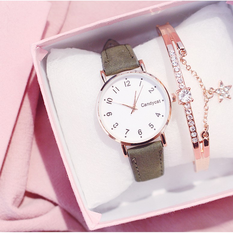 (Ko tặng lắc) Đồng hồ thời trang nữ Candycat C18 dây da lộn mặt số | BigBuy360 - bigbuy360.vn