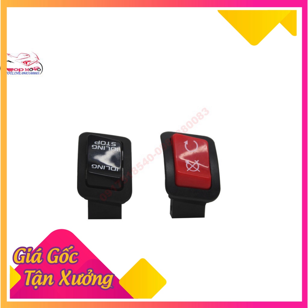 COMBOCông tắc idling stop + Nút đề màu đỏ giống xe SH300i gắn được cho SH, AB,LEAD,VARIO,CLICK,VISION,WINNER.... (Ản