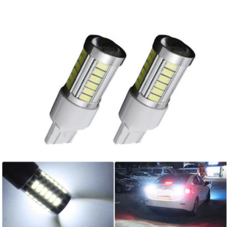 Đèn LED demi chân dẹp T20 7443 bóng xi nhan tín hiệu phanh cho xe hơi ô tô Toyota màu trắng vàng đỏ