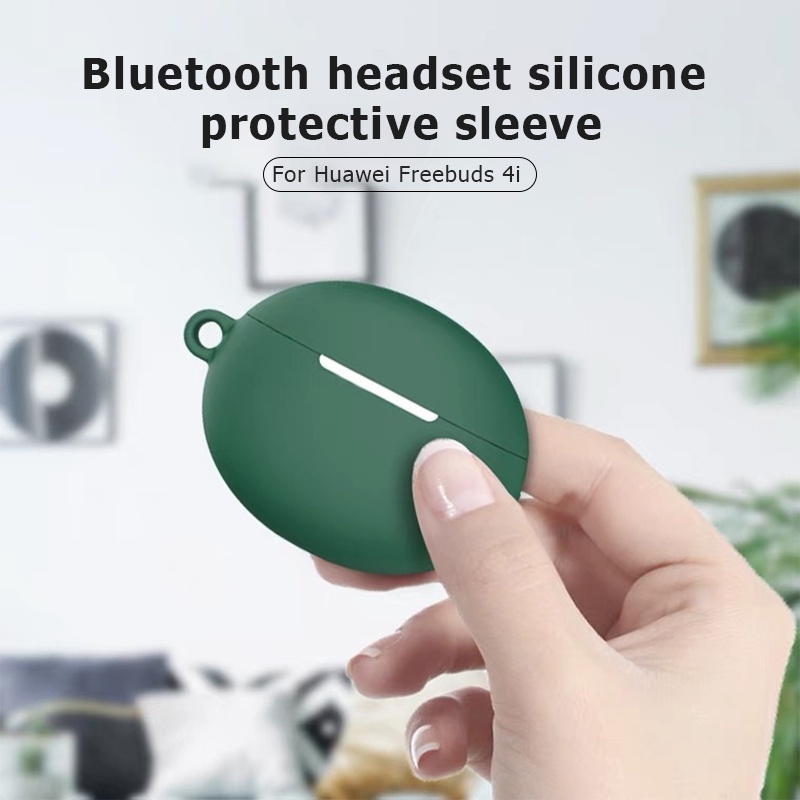 Vỏ Bọc Hộp Sạc Tai Nghe Huawei Freebuds 4i Bằng Silicon Có Móc
