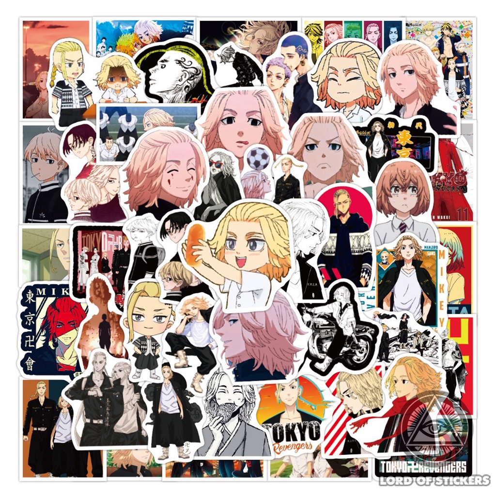 Set 100 Nhãn Dán Tokyo Revengers Anime Manga Sticker Hình Nhân Vật Truyện Tranh Trang Trí Mũ Bảo Hiểm, Vali, Ván Trượt