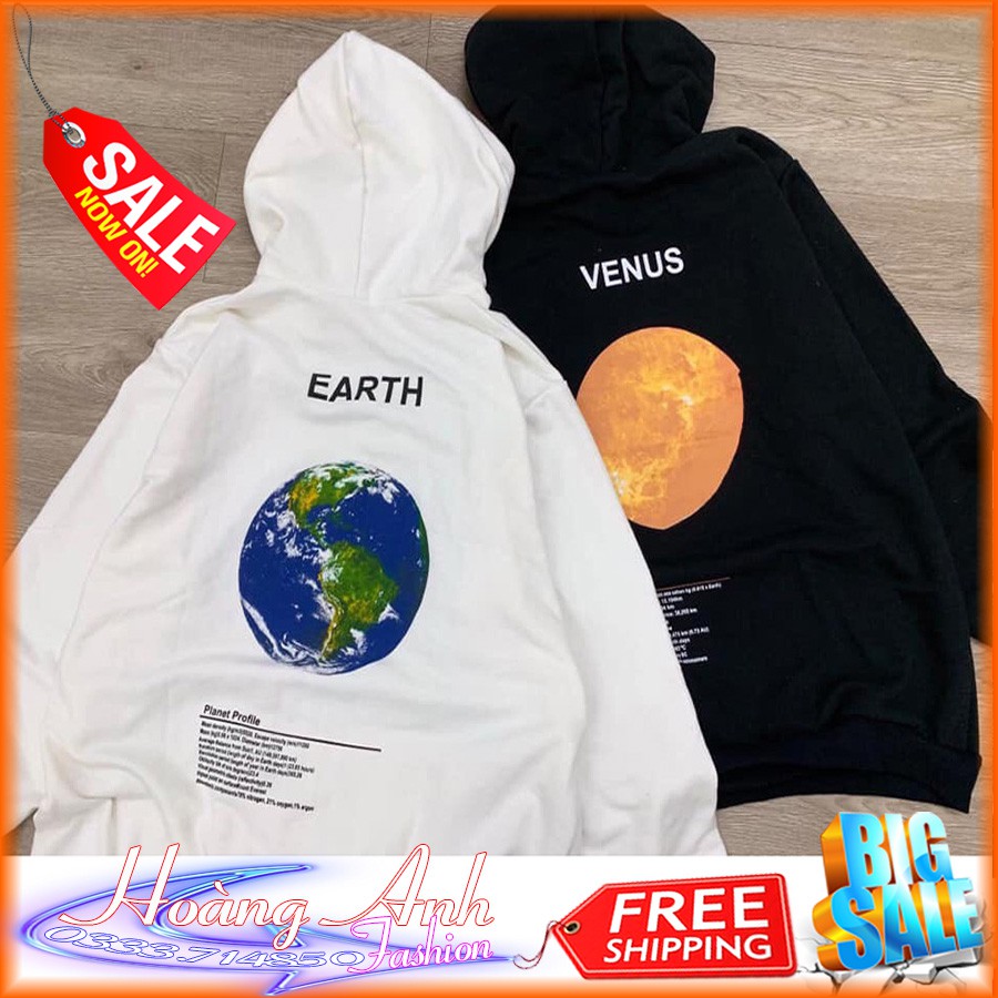 FREESHIP_ÁO HOODIE NỈ NGOẠI (HD880 Chui - Earth Venus)