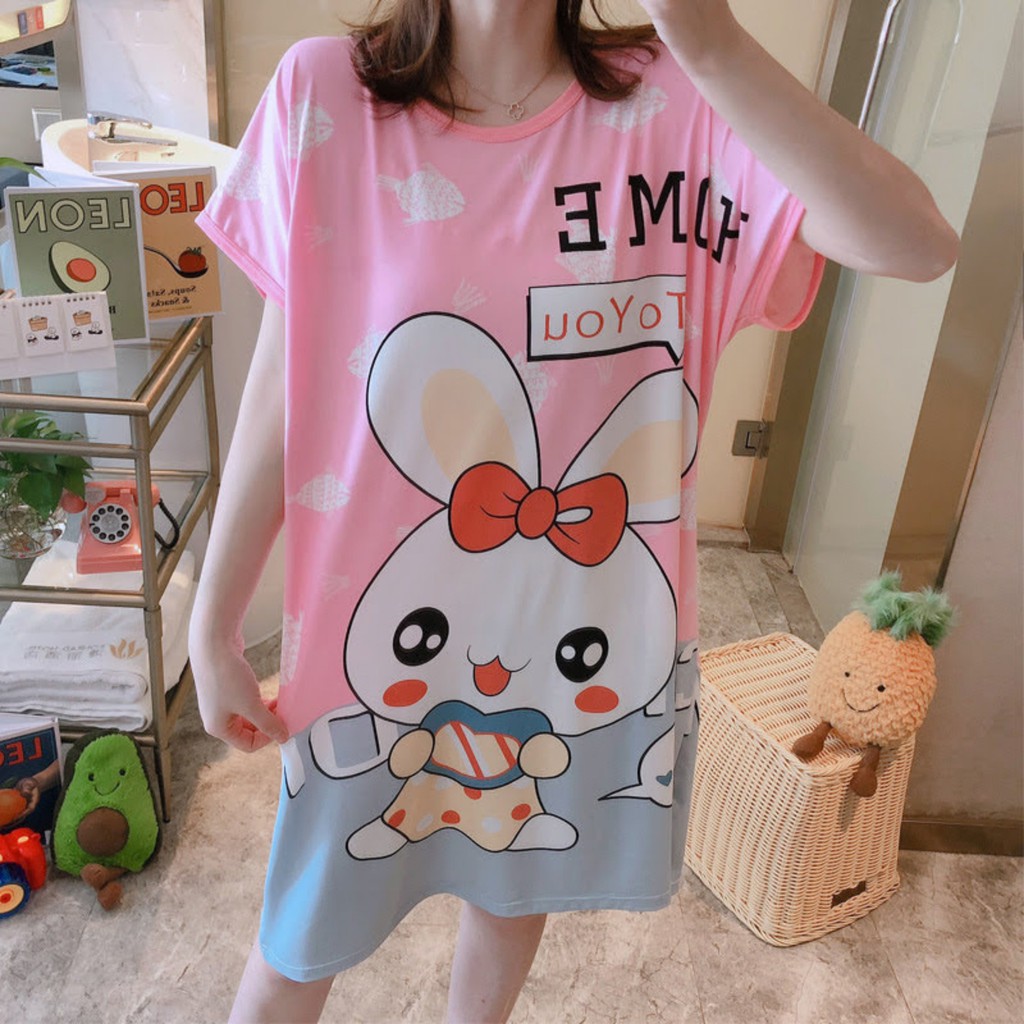 [ Mã WASTAPR giảm 10K đơn 50K] Đầm Ngủ Dáng Rộng Thoải Mái Dễ Thương Bigsize mặc ở nhà A09 | BigBuy360 - bigbuy360.vn