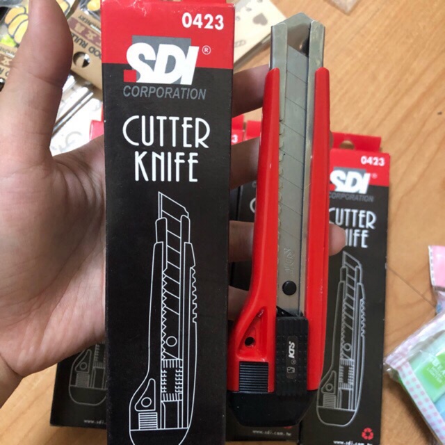 Dao rọc giấy Cutter Knife SDI (Tặng kèm 02 lưỡi dao) Size To
