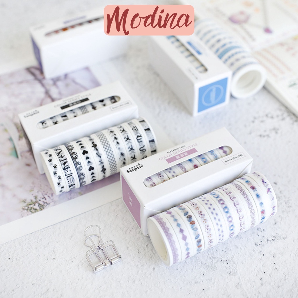 Washi tape cute, băng dính giấy trang trí sổ tay