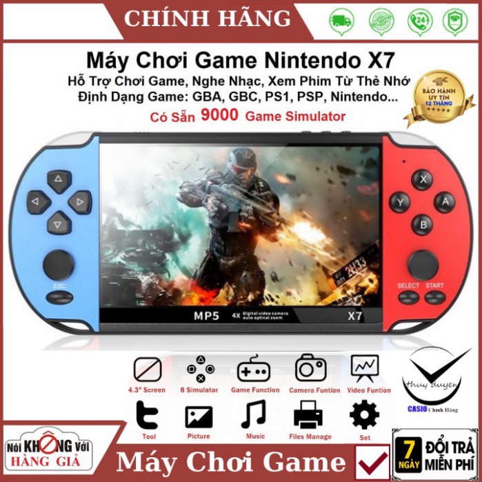 KHÔNG CÒN NHIỀU Máy chơi game cầm tay X7 màn hình 4.3 inch 8gb - 9000 game , chơi game , xem phim , nghe nhạc , đọc sách