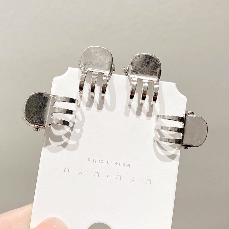 Set 4 Kẹp Tóc Kim Loại Kiểu Hàn Quốc Giá Đỡ