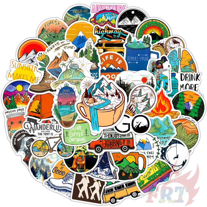 100Pcs/Set ❉ Outdoor Hiking Adventure Travel Series A Stickers ❉ Waterproof DIY Fashion Decals Doodle Stickers