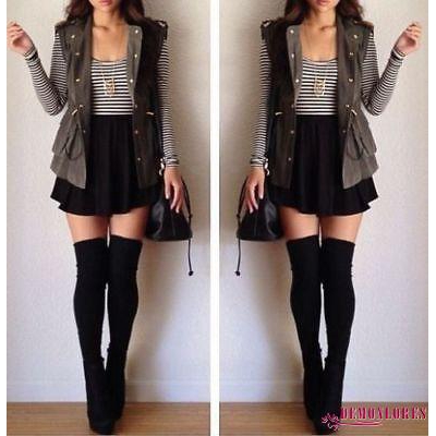 Vớ cotton dài qua gối thời trang cho nữ