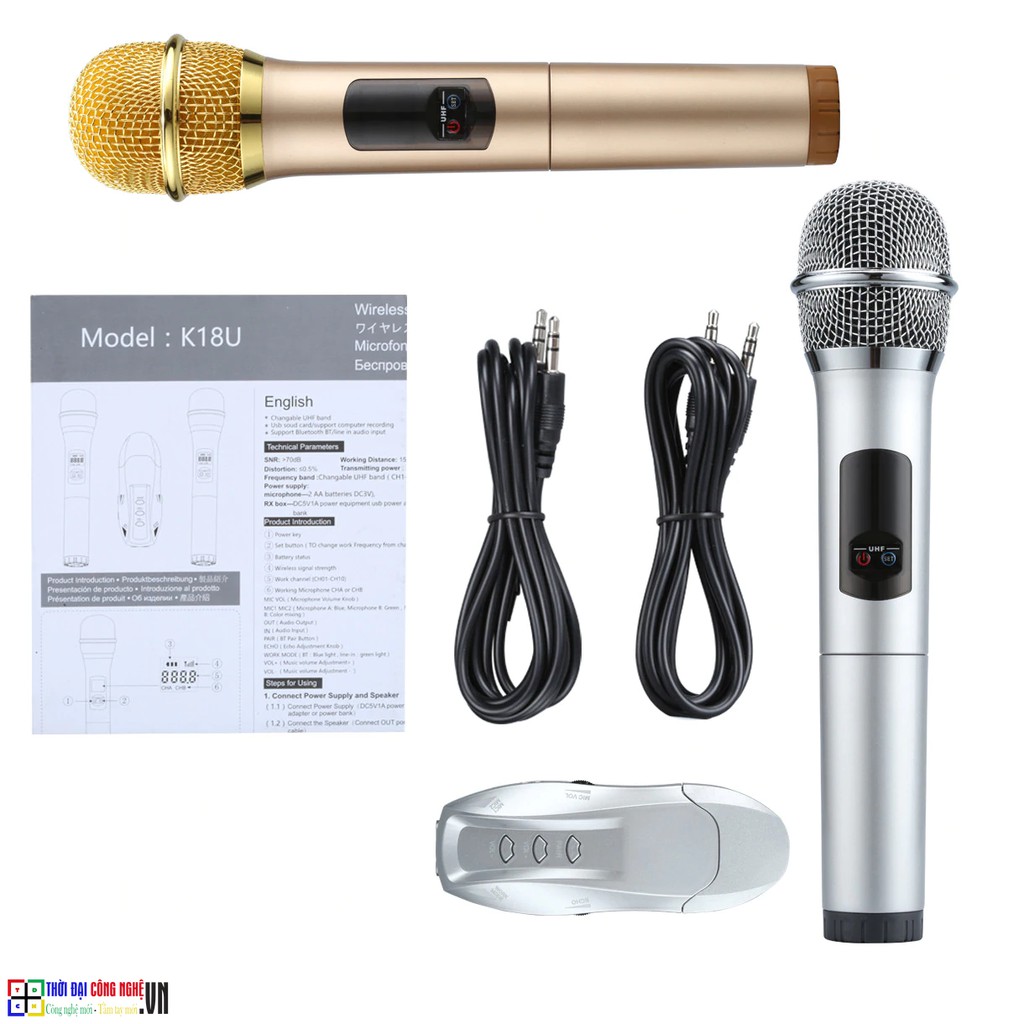 Micro Karaoke Excelvan K18U Cho Loa Bluetooth JBL: Xtreme, Charge, Boombox... Harman Kardon: Go Play, Aura, Onyx Studio