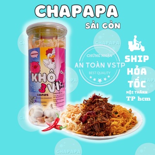 Khô 3 vị mix khô mực, khô gà, khô heo 300g Chapapa đồ ăn vặt Sài Gòn