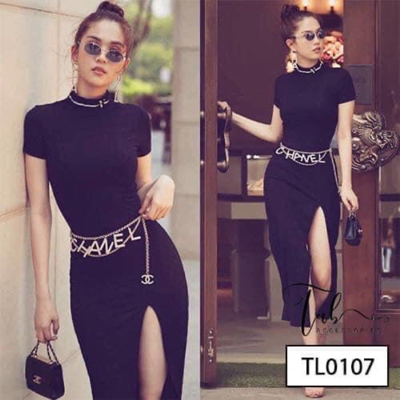 Thắt lưng nữ kim loại cao cấp , thắt lưng xích bền màu