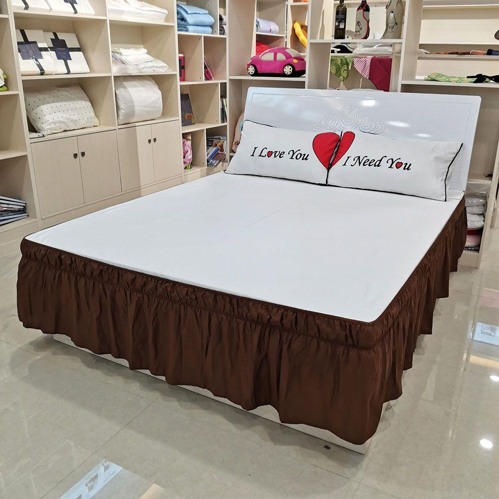 SUENIN Giường Ngủ Bảo Vệ Đàn Hồi Màu Trơn Tháo Rời Được Thoải Mái Chống Pha