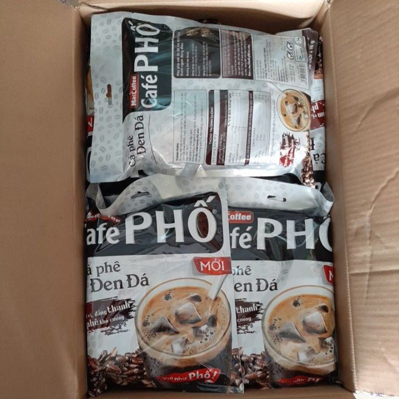 Cà phê đen đá Café Phố MacCoffee bịch 35 gói x 16 gr - date mới