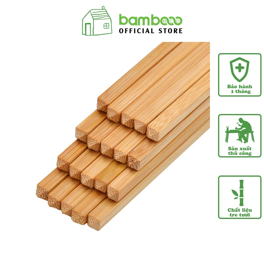 Đũa ăn cơm chất liệu tre kháng khuẩn BAMBOOO ECO thân thiện môi trường