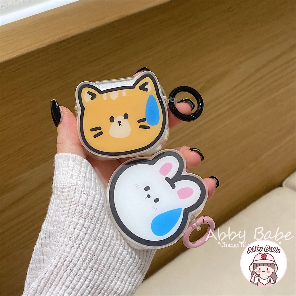 Vỏ Bảo Vệ Hộp Sạc Tai nghe không dây Airpods 1 / 2 / pro Bằng TPU Mềm Trong Suốt Hình Chú Thỏ corgi Dễ Thương