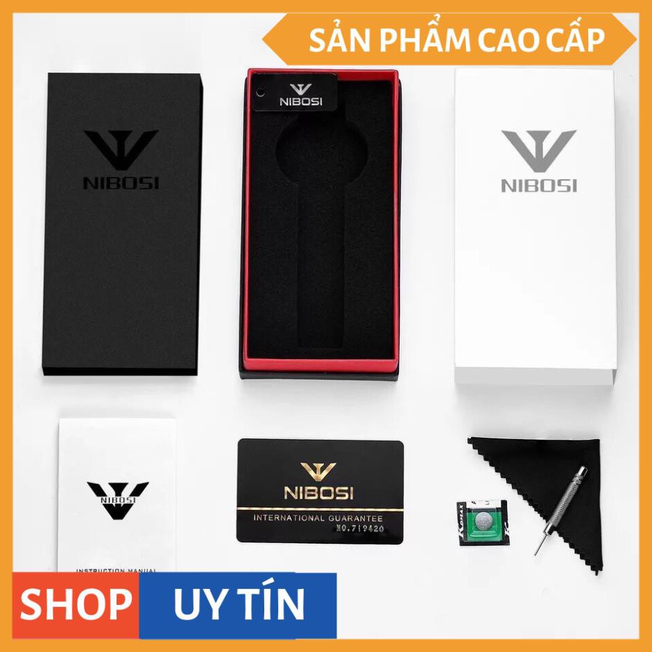 Đồng Hồ Nam NIBOSI 1895 Dây Da cao cấp Full 6 kim ( Dây Nâu, Mặt Trắng ) + FULL BOX [HÀNG CAO CẤP] | BigBuy360 - bigbuy360.vn