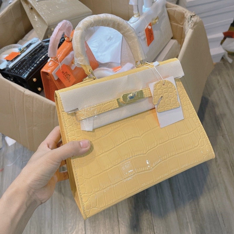 Túi xách nữ HM kelly zize 25cm Vân rắn loại VIP phom chuẩn đẹp