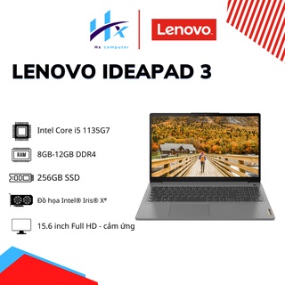 Laptop Lenovo IdeaPad 3 i5 1135G7 , 8GB 12GB , 256GB SSD , 15.6 Full Hd Cảm ứng (Xám) - Mới thumbnail