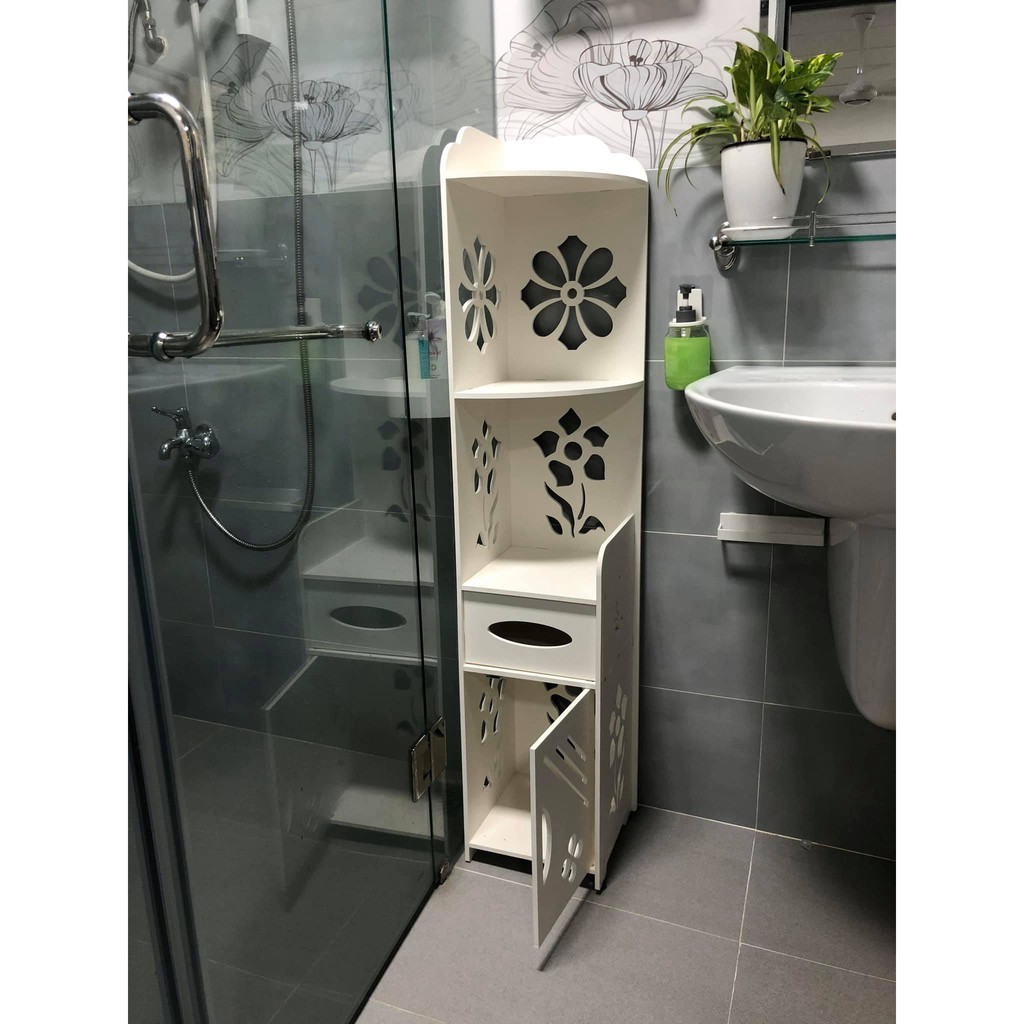 Tủ góc có cánh tủ nhà tắm hoa mai chống nước- IG363