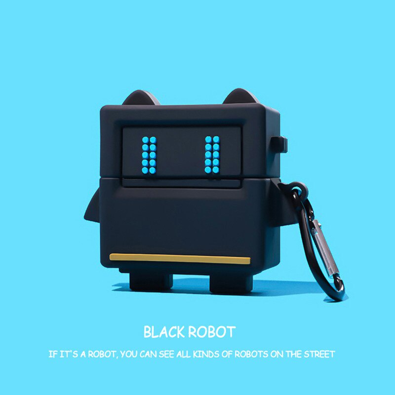 Vỏ Bảo Vệ Hộp Sạc Tai nghe không dây AirPods 1 2 3 Pro Hình Robot 3D