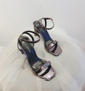 Sandal cao gót mảnh gót dẹt