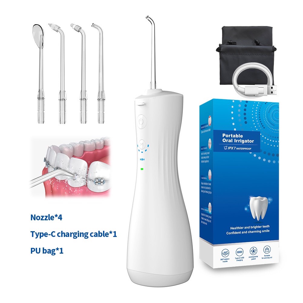 Máy tăm nước ML8 bản quốc tê tặng kèm 4 đầu tăm và túi đựng cao cấp dung tích 250ml, kháng khuẩn Ag+