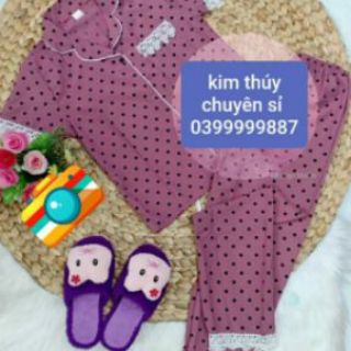 Đồ pijama tay ngắn quần dài. Chất kate lụa