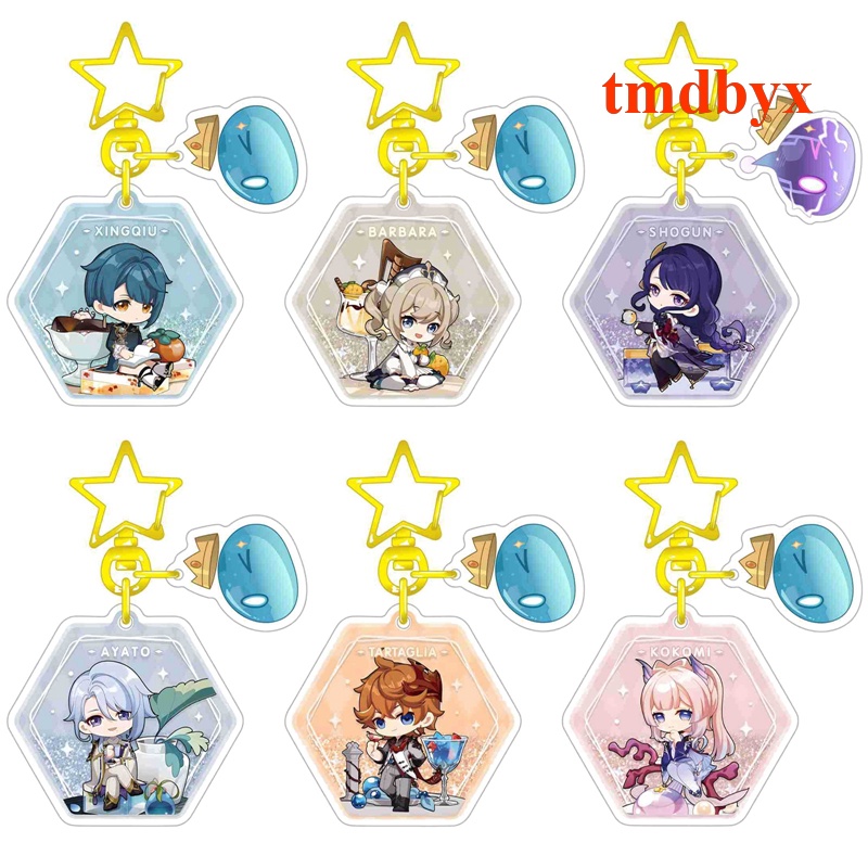 Tmdbyx Móc Khóa Acrylic Hình Nhân Vật Hoạt Hình Genshin Va Chạm Raiden Shogun Hutao Kaedehara Kazuha Xiao Yoimiya