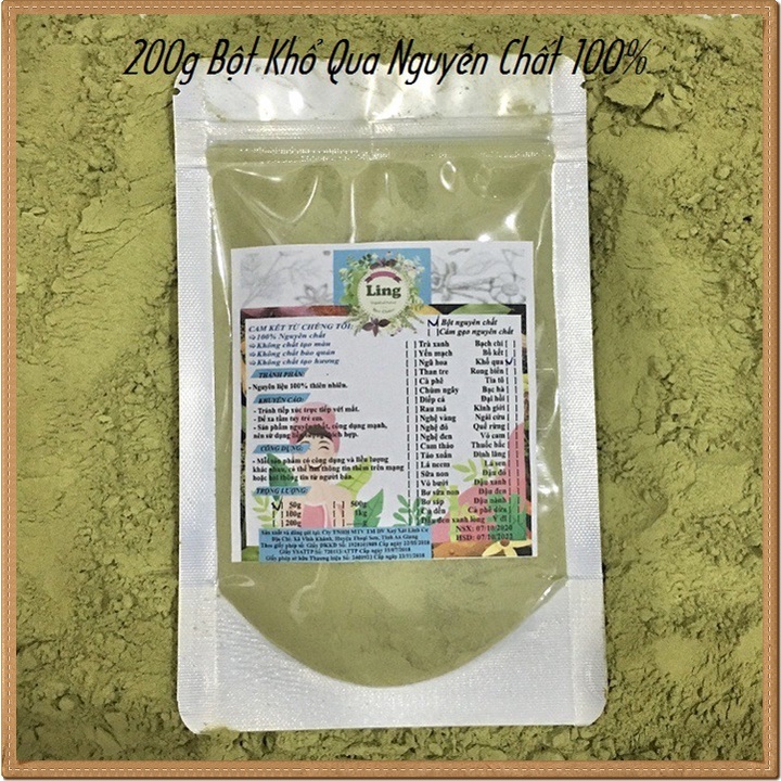 [Sỉ-Rẻ] Bột Khổ Qua 200g nguyên chất thiên nhiên 100% có giấy VSATTP và ĐKKD dùng đa công dụng [Lẻ-Sỉ]