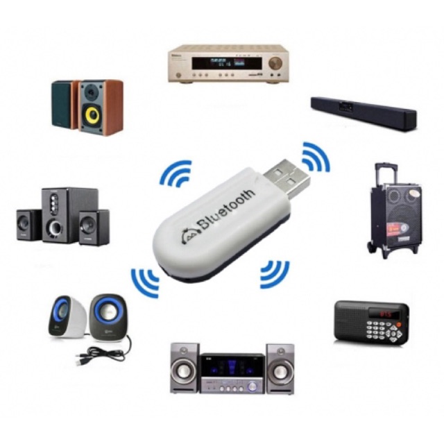 Usb bluetooth audio receiver HJX-001 có jack audio chuyển loa thường thành loa bluetooth