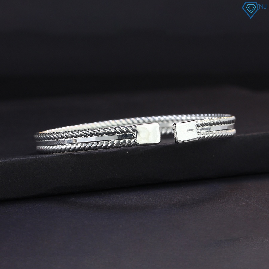 Vòng tay bạc nam 925 dạng kiềng cá tính LTA0049 - Trang sức TNJ