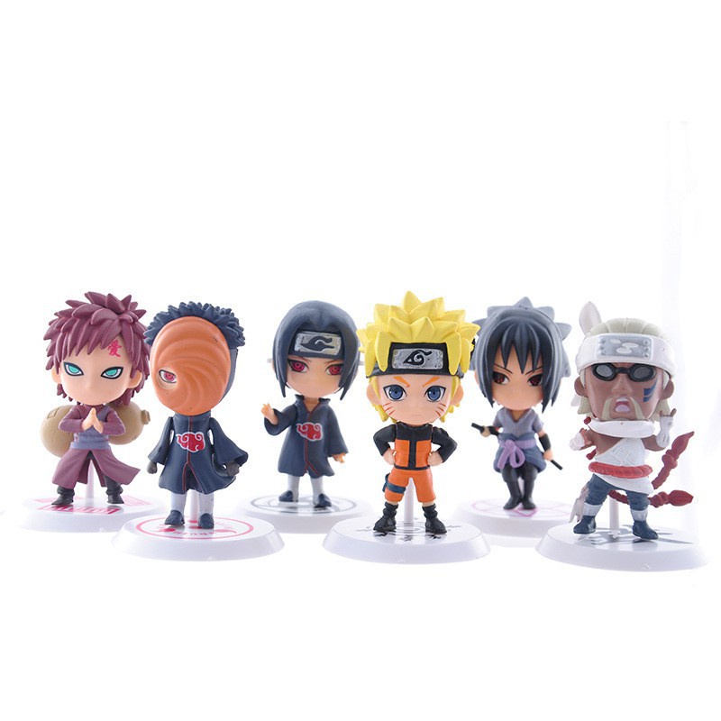 Bộ 6 Mô Hình Nhân Vật Sasuke Trong Naruto 7cm