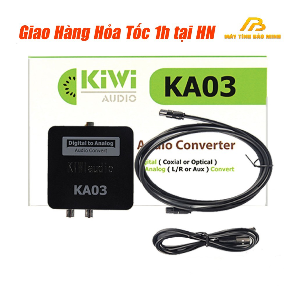 Bộ chuyển quang âm thanh TV 4K quang optical sang audio AV ra amply + Cáp optical Kiwi KA03 - Hàng Chính Hãng