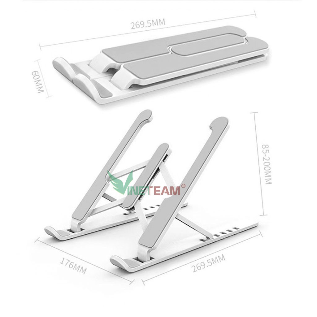 Giá đỡ Laptop Macbook stand P1 nhựa ABS hỗ trợ tản nhiệt gấp gọn chỉnh độ cao, đế tản nhiệt laptop ipad macbook -dc4453