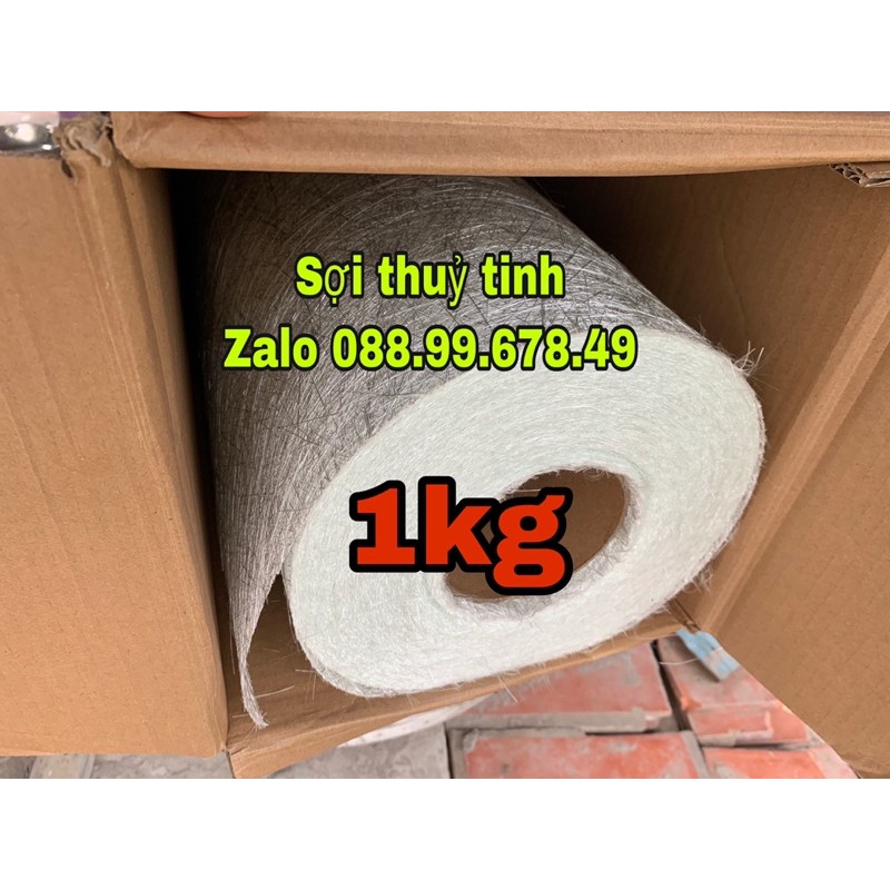 Combo 4kg keo polyester+1kg sợi thuỷ tinh làm composite