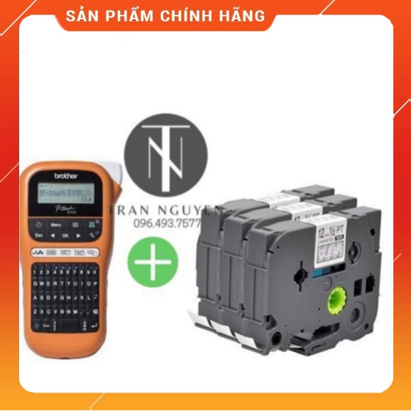 [Chính Hãng] [Combo máy in nhãn Brother + 3 cuộn nhãn in] MÁY IN NHÃN CẦM TAY BROTHER PT-E110
