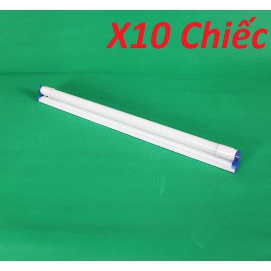 Bộ 10 Combo máng + bóng đèn tuýp Led T8 1m2 18w thủy tinh, đèn tuýp led siêu sáng