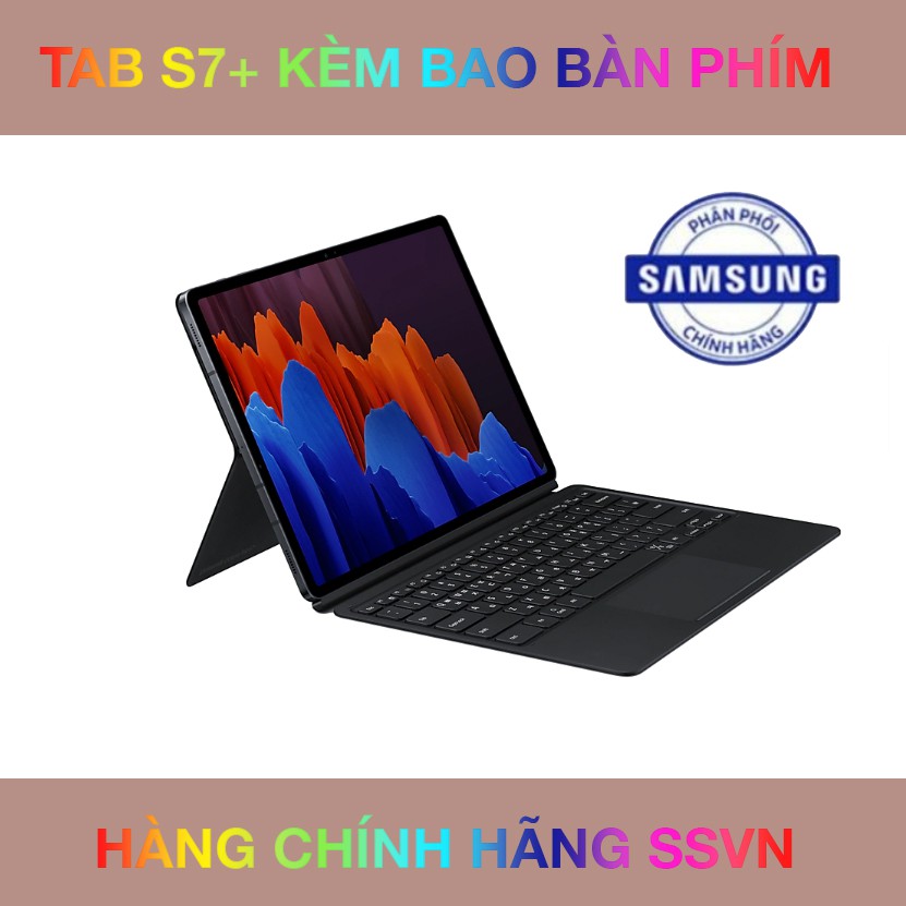 Máy tính bảng Galaxy Tab S7+ 128GB/6GB kèm bao da bàn phím - Hàng chính hãng nguyên hộp