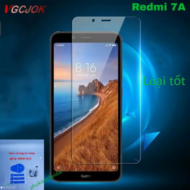 Kính cường lực Xiaomi Redmi 7A trong suốt loại tốt chất đẹp