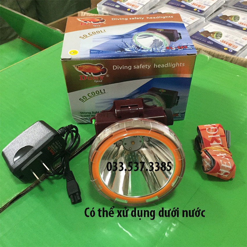 Đèn đội đầu siêu sáng, đèn pin đội đầu KL 669 chống nước, công suất 60W