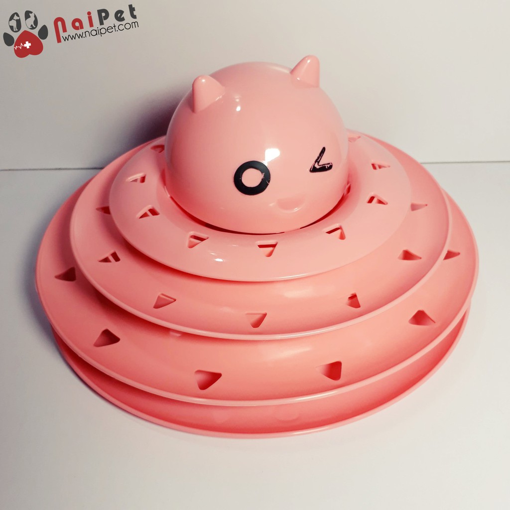 Đồ Chơi Bóng Xoay 3 Tầng Mặt Cute Cho Mèo