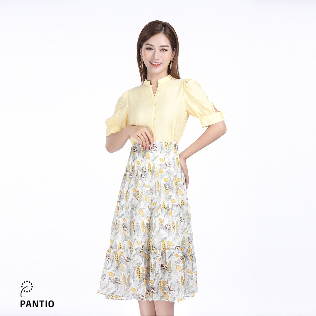 Áo sơ mi chất liệu thô mỏng cổ tàu dáng suông FAS32637 - PANTIO