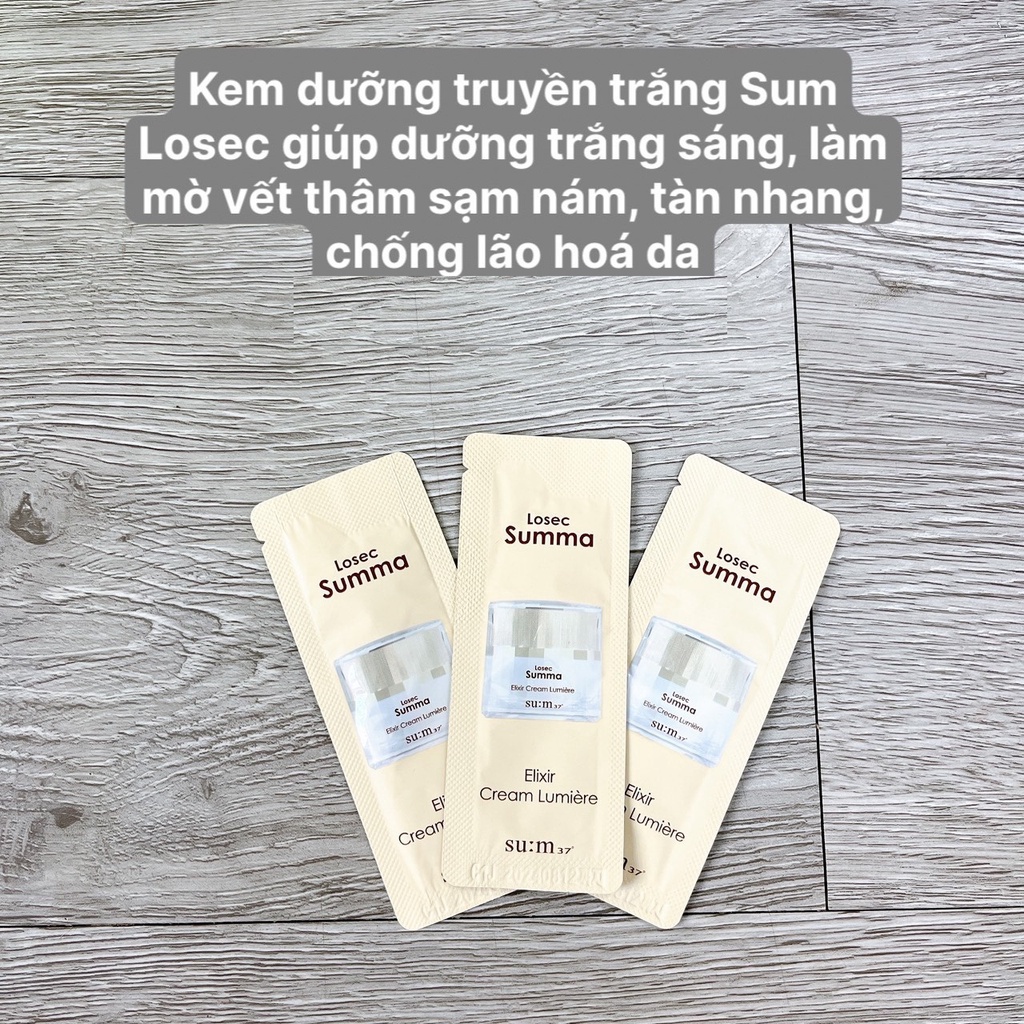 Gói sample kem dưỡng tái tạo trắng da Su:m37 Losec Summa Elixir Cream Lumiere