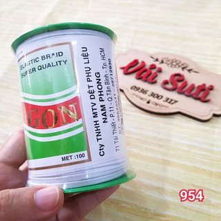 Sale off Thun bản 4mm MSP 954 cuộn 100m chun bản nhỏ luồng quần áo, dây đeo khẩu trang vải handmade hàng Việt Nam