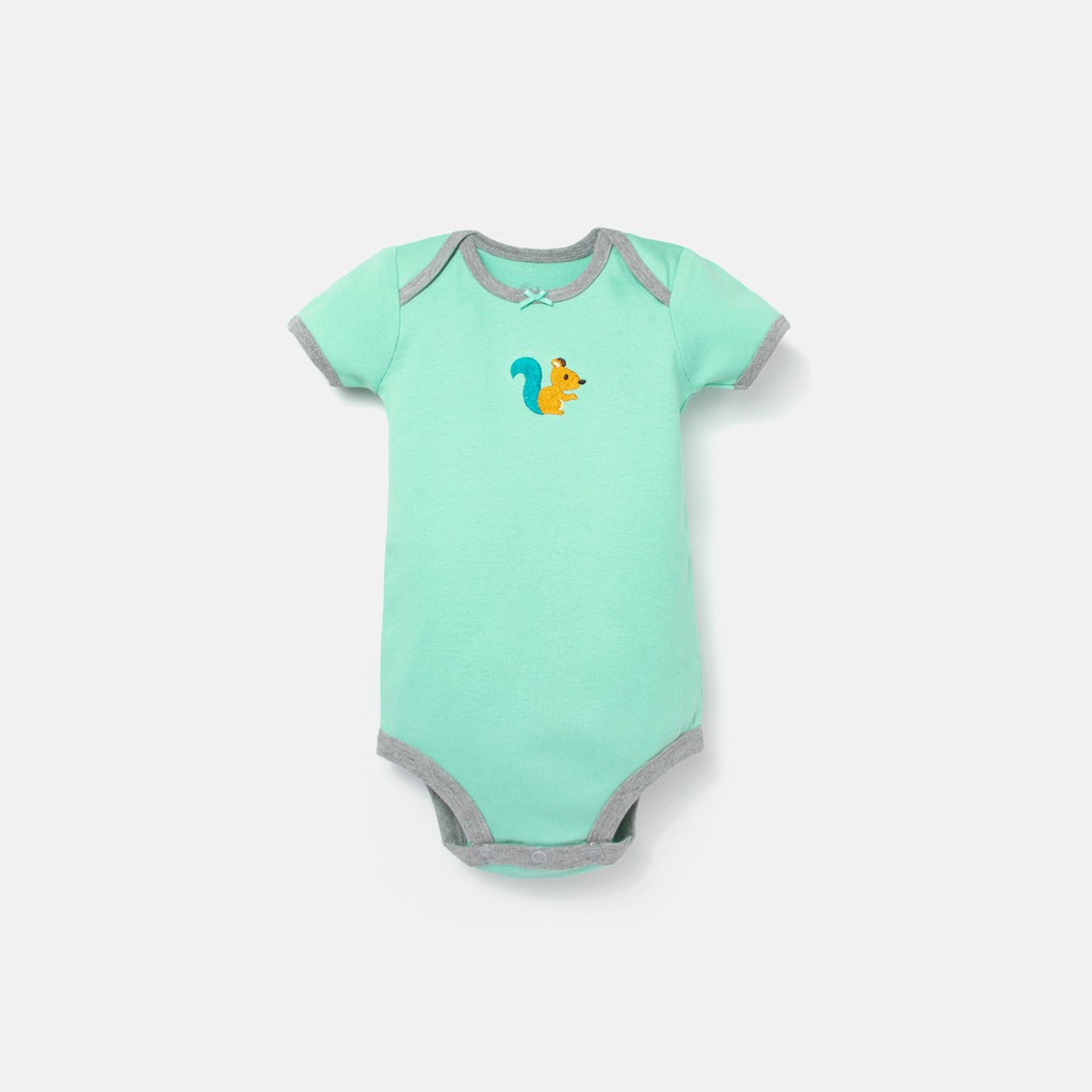 Bodysuit sơ sinh BAA BABY ngắn tay hình thêu cho bé gái từ 0-12 tháng - GN-BD01N