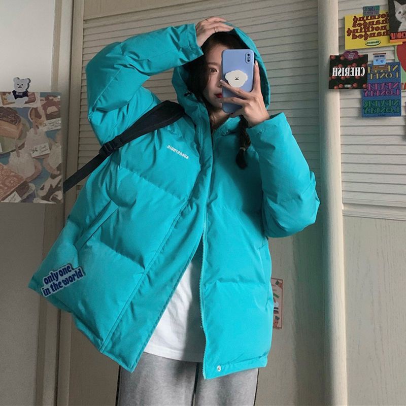 Áo Khoác Phao Unisex Dáng Rộng Siêu Ấm