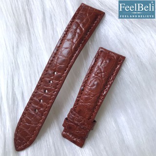 Dây đồng hồ da cá sấu - nâu đỏ