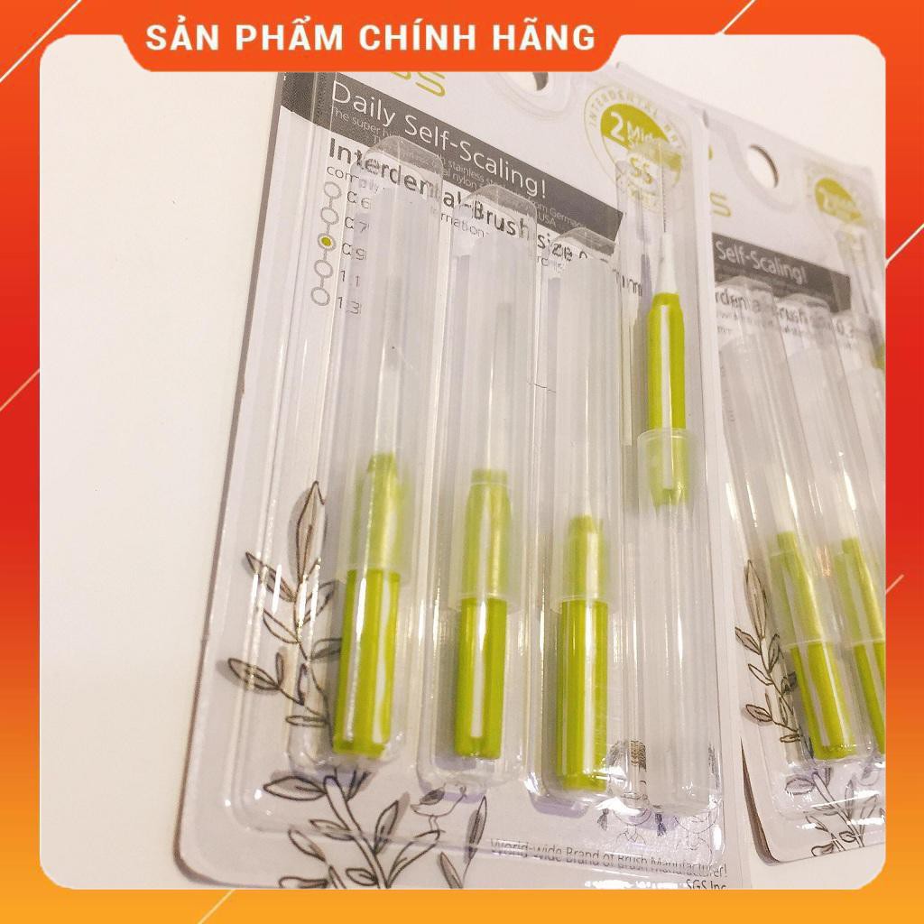 Chải kẽ răng cao cấp SGS kiểu I size 0.7mm nhập khẩu từ Hàn Quốc ( vỉ 4 cây )